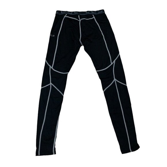 Tesla Women's M Medium Workout Leggings Stretchy Exposed Seams Black - Picture 7 of 7